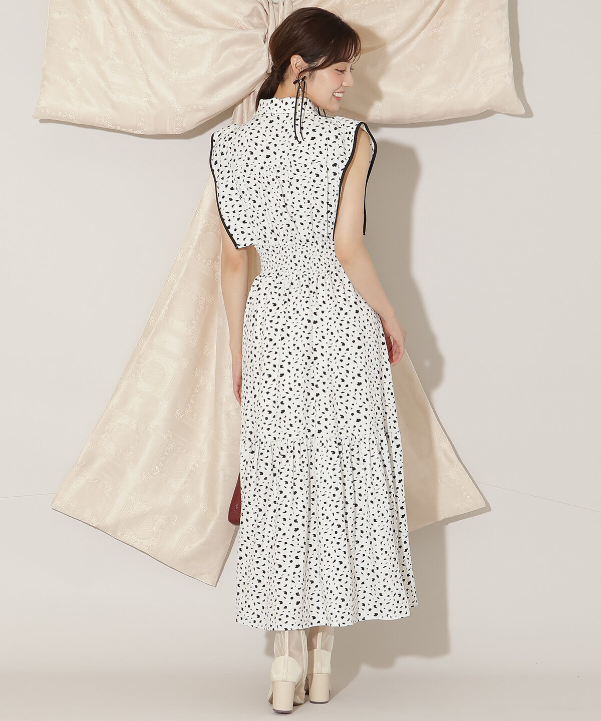 WILLSELECTION「パイピングフリルダルメシアンティアードワンピース」|ワンピース|