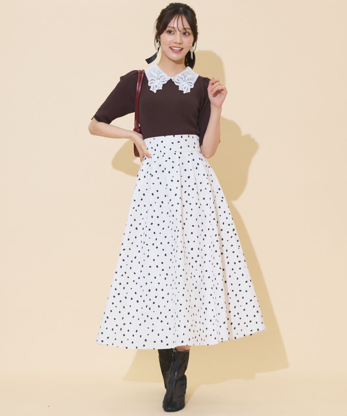 WILLSELECTION「リボンレースカラーリブニット」|ニット・セーター|