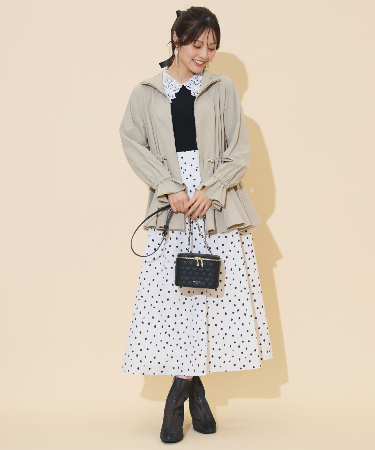 WILLSELECTION「リボンレースカラーリブニット」|ニット・セーター|