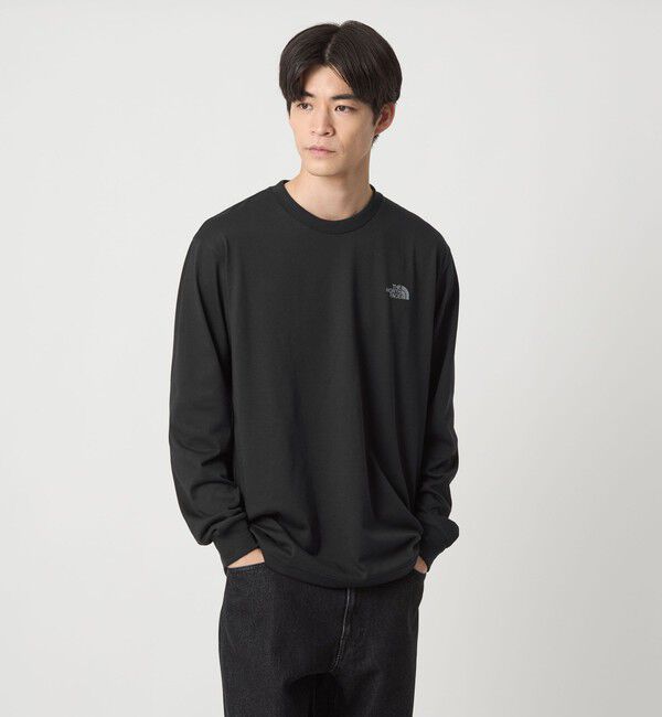 UNITED ARROWS green label relaxing「＜THE NORTH FACE＞バック スクエアロゴ ロングスリーブ 長袖 Tシャツ」|Tシャツ・カットソー|BLACK