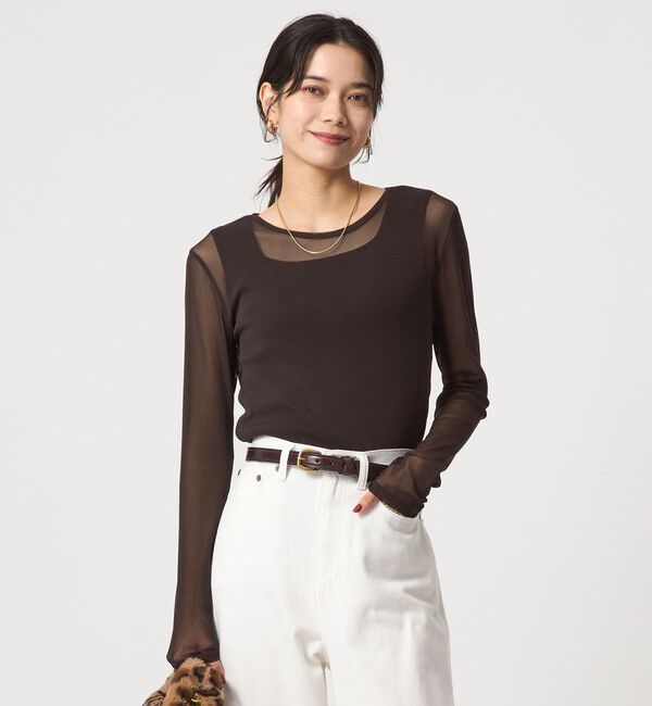 UNITED ARROWS green label relaxing「チュール クルーネック プルオーバー」|Tシャツ・カットソー|DK.BROWN