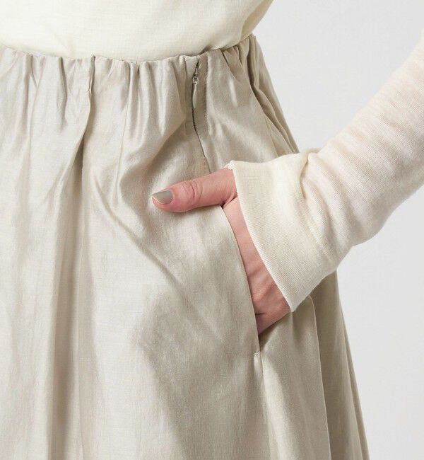 UNITED ARROWS green label relaxing「［size SHORTあり］チンツシアー ギャザー スカート」|フレア|