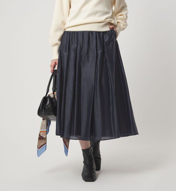 UNITED ARROWS green label relaxing「［size SHORTあり］チンツシアー ギャザー スカート」|フレア|