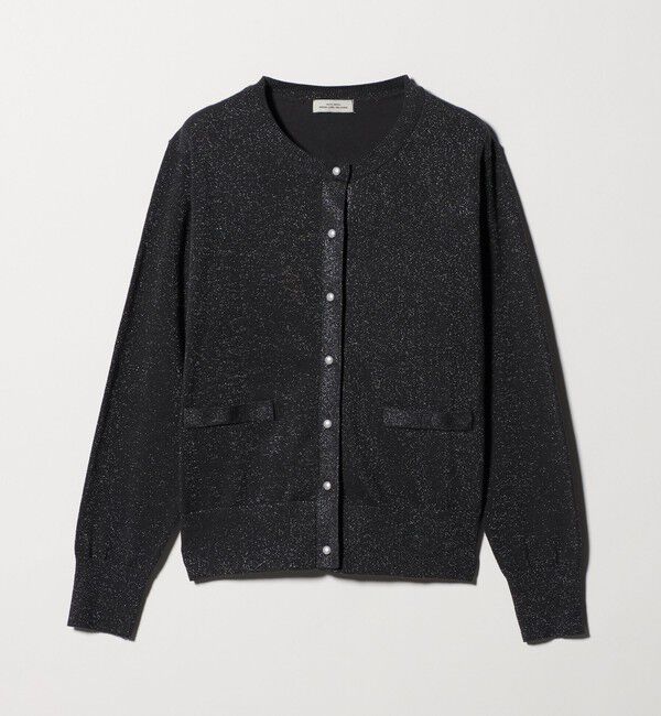 UNITED ARROWS green label relaxing「ラメ クルーネック ニット カーディガン」|カーディガン|DK.GRAY