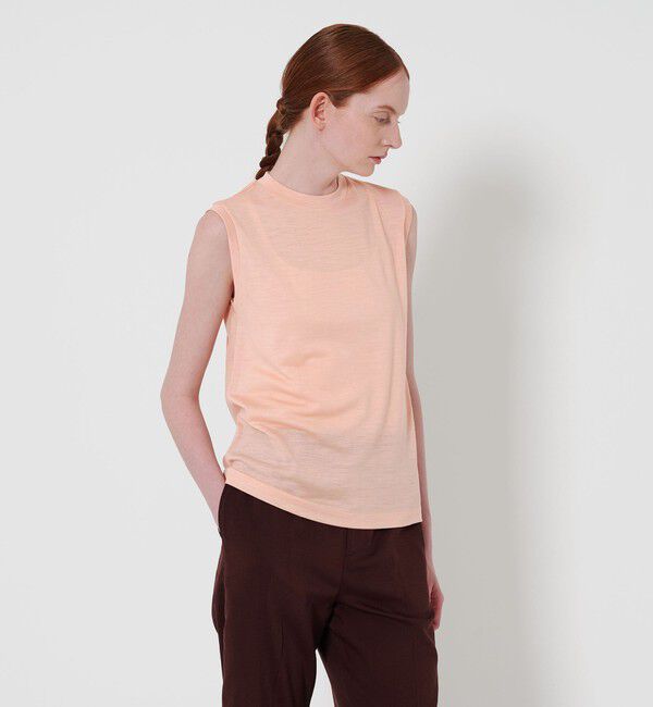 STEVEN ALAN「＜Steven Alan＞ウールジャージー ノースリーブ Tシャツ」|Tシャツ・カットソー|PINK