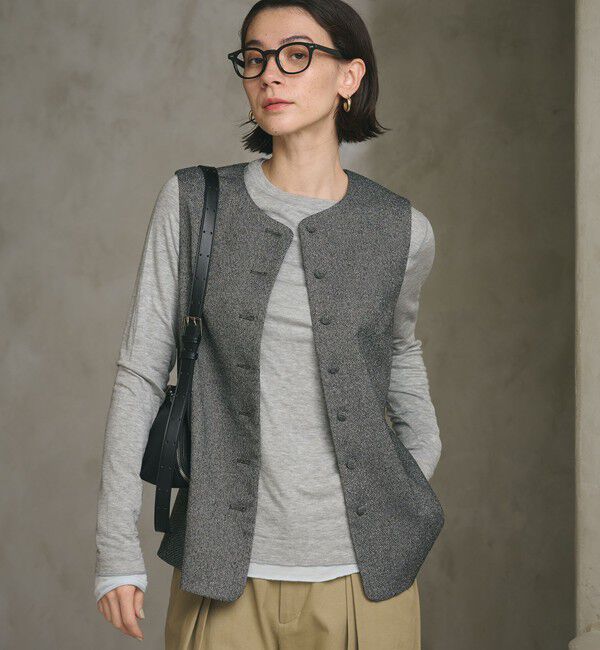 BEAUTY&YOUTH UNITED ARROWS/ツイードライク バックペプラム ベスト