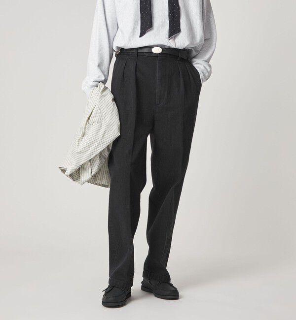 STEVEN ALAN「＜Steven Alan＞ ヘリンボーン イン ツープリーツ ドレス トラウザーズII」|スラックス|