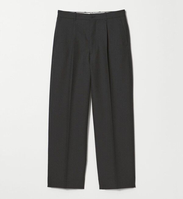 STEVEN ALAN「＜Steven Alan＞ ウール オックスフォード アウト ワンプリーツ スラックス」|スラックス|BLACK