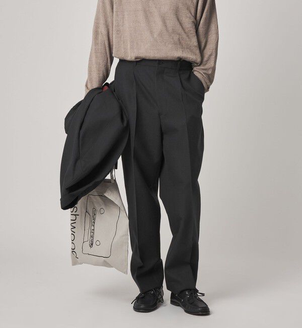 STEVEN ALAN「＜Steven Alan＞ ウール オックスフォード アウト ワンプリーツ スラックス」|スラックス|