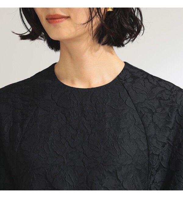 Demi-Luxe BEAMS 「フクレ織りジャカード パフスリーブ ドレス＊」|ワンピース|