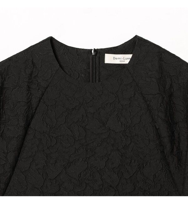 Demi-Luxe BEAMS 「フクレ織りジャカード パフスリーブ ドレス＊」|ワンピース|