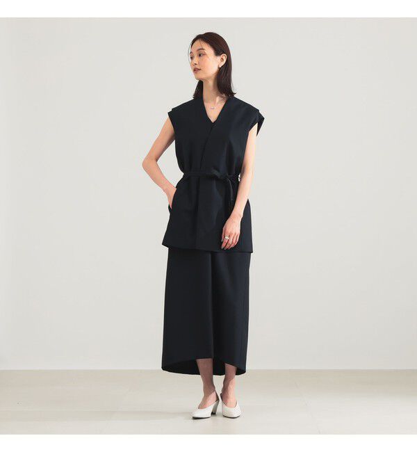 Demi-Luxe BEAMS 「【別注】ATON / ウールトロピカル ノーカラー ジレ」|ベスト・ジレ|