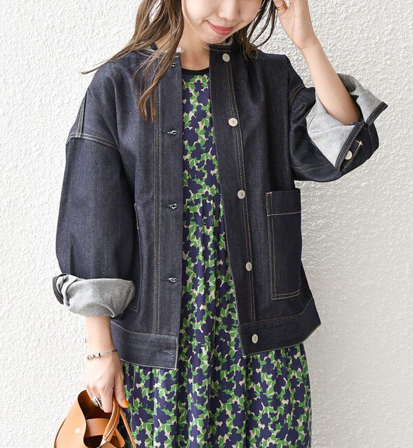 SHIPS any「SHIPS any: ノーカラー デニム ブルゾン［SHIPS any DENIM］」|デニムジャケット|