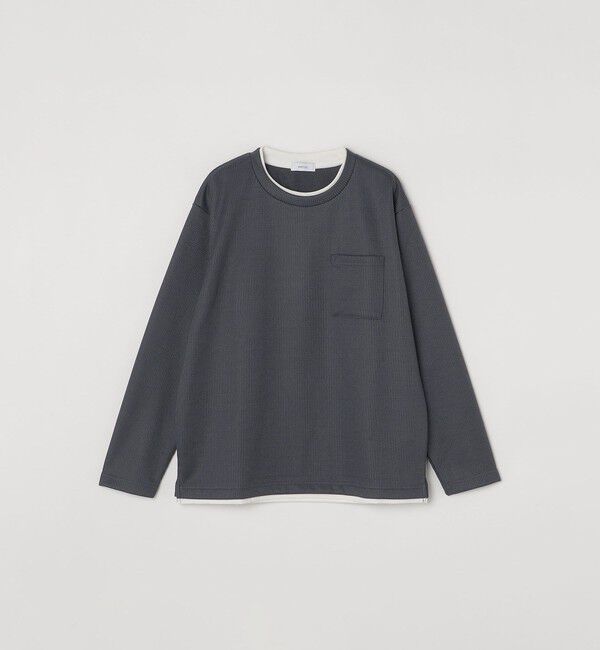 SHIPS any「SHIPS any: パールワッフル フェイクレイヤード Tシャツ (ロンT)◇」|Tシャツ・カットソー|