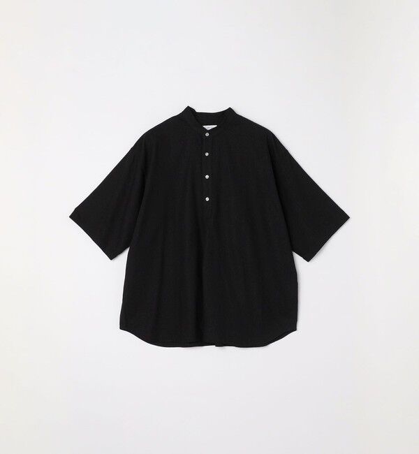 SHIPS any「SHIPS any:〈洗濯機可能〉リネン / レーヨン バンド スキッパー ハーフスリーブ プルオーバー シャツ◇」|シャツ・ブラウス|