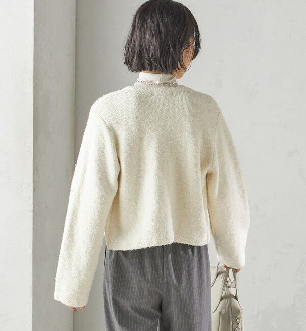 SHIPS for women「〈手洗い可能〉ミックス ツイード ショート ジャケット」|カーディガン|