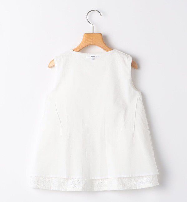 SHIPS KIDS「SHIPS KIDS:80～90cm / レース ペプラム ノースリーブ ブラウス」|シャツ・ブラウス|