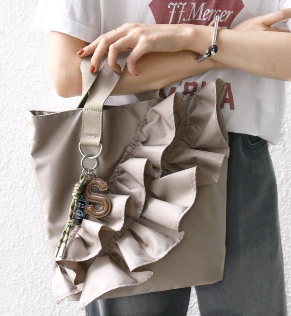 SHIPS for women「【WEB限定】チャーム 付き フリル トート」|トートバッグ|