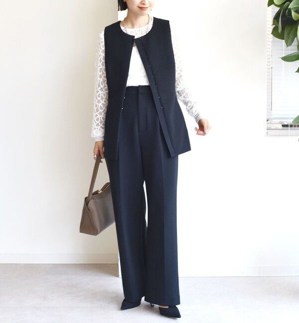 SHIPS for women「〈洗濯機可能 / セレモニー対応可〉ポリエステル レーヨン ダンボール ストレート パンツ」|その他|