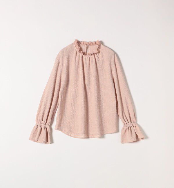 SHIPS any「SHIPS any:〈洗濯機可能〉シアー ジャージー スタンド フリル カット ブラウス」|シャツ・ブラウス|