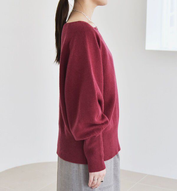 quaranciel「quaranciel:〈手洗い可能〉AQUA カシミヤ ミックス ボートネック ロングリブ パフ ニット」|ニット・セーター|