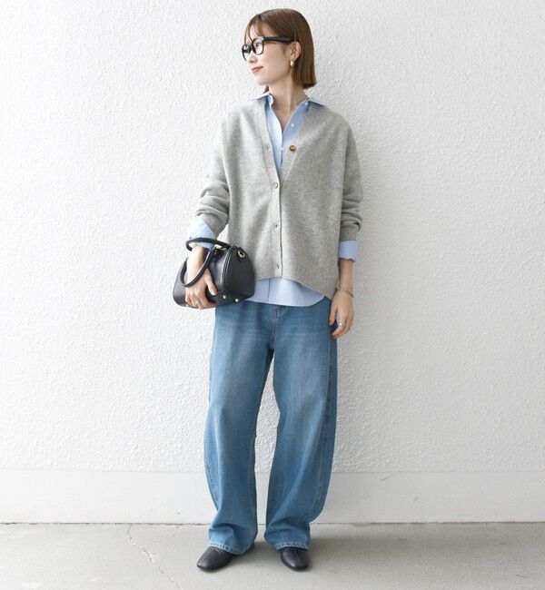 SHIPS any「SHIPS any:〈手洗い可能〉AQUA カシミヤ ミックス スキッパー カーディガン」|カーディガン|