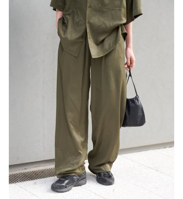 OUTDOOR PRODUCTS Usual Things「≪予約≫ヴィンテージサテンタンブラーイージーパンツ」|スラックス|