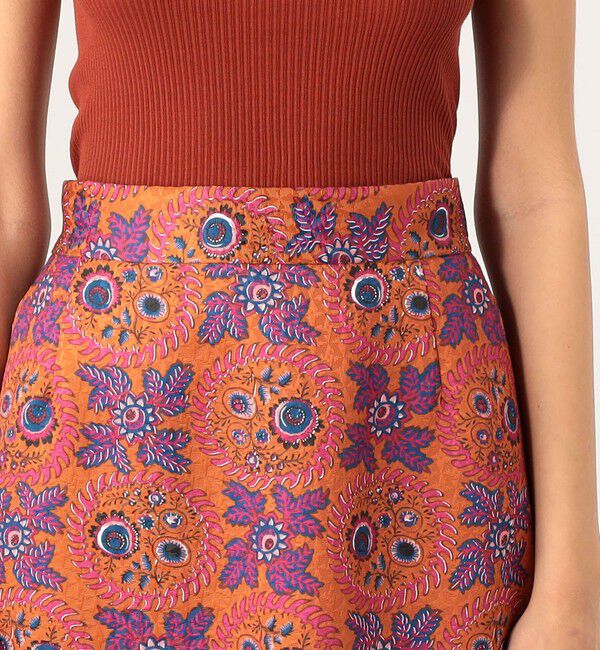 SOULEIADO「ポリエステルプリント セミタイトスカート」|スカート|