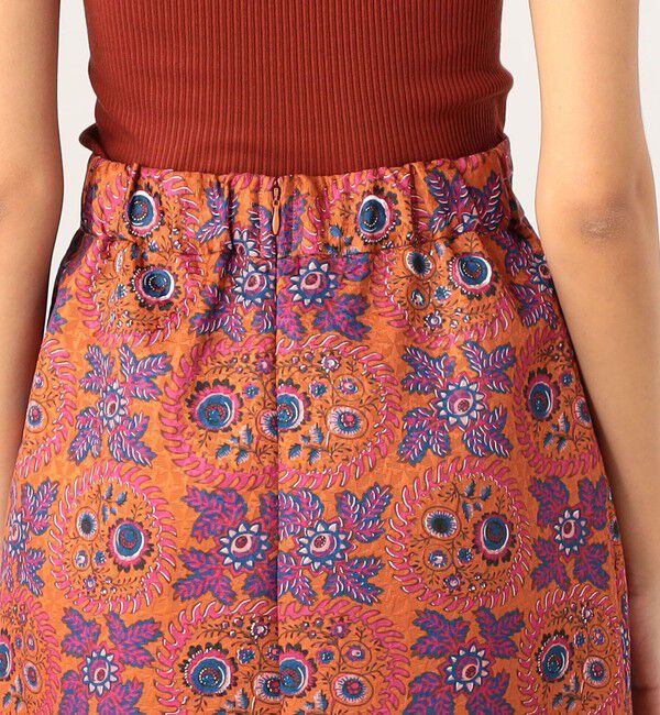 SOULEIADO「ポリエステルプリント セミタイトスカート」|スカート|