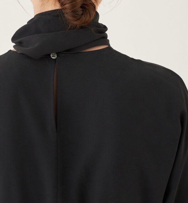 GALERIE VIE「シルクサンドウォッシュ スカーフカラーマキシワンピース」|ワンピース|