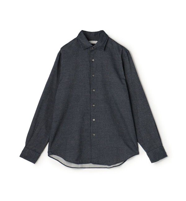 TOMORROWLAND MENS「コットンカシミヤ ワイドスプレッドカラーシャツ」|シャツ・ブラウス|69 ネイビー