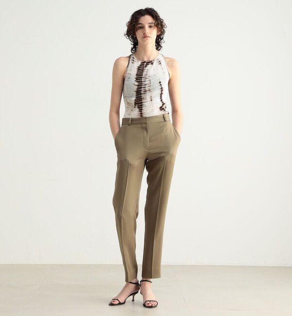 BACCA「ジョーゼットサテン ストレートパンツ」|スラックス|