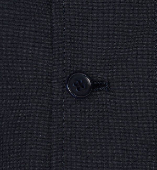 MACPHEE「コットンナイロンワッシャー クルーネックジャケット」|ノーカラージャケット|