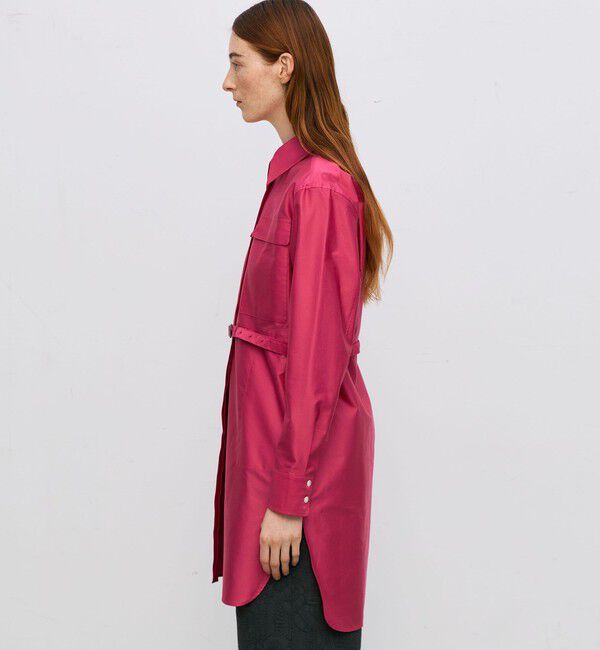 BACCA「コットンバックサテン チュニックブラウス」|シャツ・ブラウス|