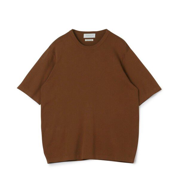 TOMORROWLAND MENS「TOMORROWLAND tricot シーアイランドコットン ハーフスリーブクルーネックニット」|ニット・セーター|47 ブラウン