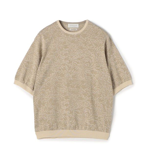 TOMORROWLAND MENS「TOMORROWLAND tricot ペイズリー柄 コットンハーフスリーブ ニット」|ニット・セーター|14 グレー系