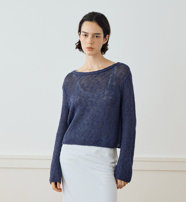 JAMES PERSE「コットンリネンオープンワーク クルーネックプルオーバー WVP3093」|ニット・セーター|