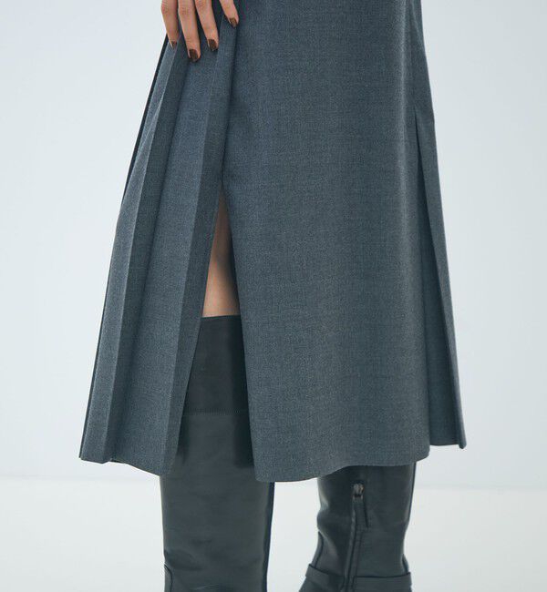 MACPHEE「ウールナチュラルストレッチ プリーツスカート」|スカート|