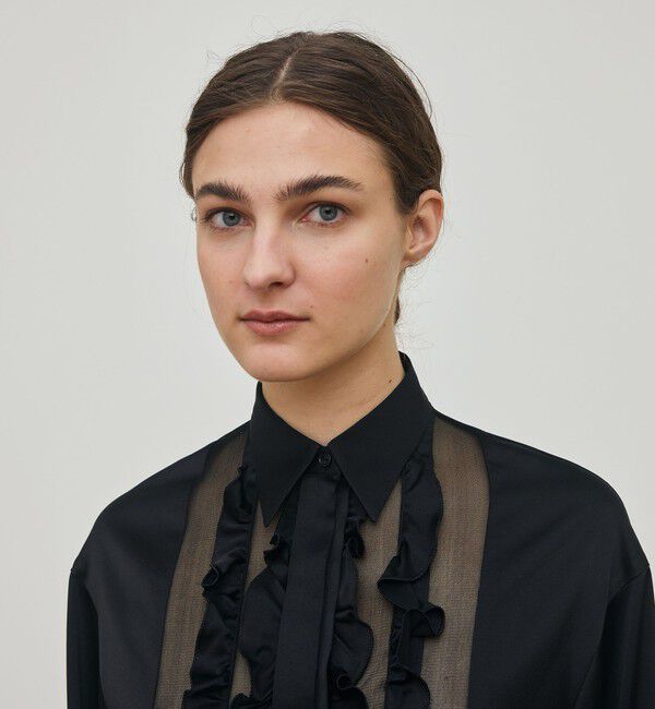 DES PRES「シルクサテン ラッフルシャツ」|シャツ・ブラウス|