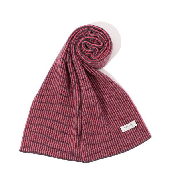 TOMORROWLAND GOODS「ウールストライプマフラー」|マフラー|36 ピンク系