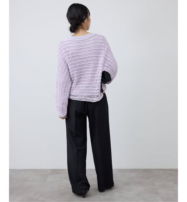 SLOBE IENA「《予約》ギマヤーンメッシュボートネックニット」|ニット・セーター|