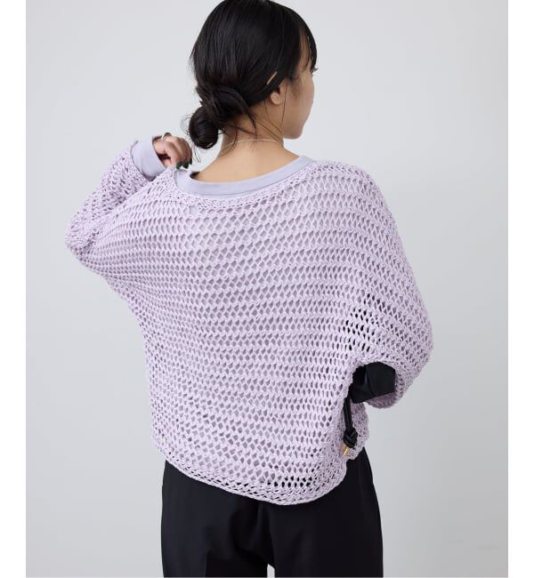 SLOBE IENA「《予約》ギマヤーンメッシュボートネックニット」|ニット・セーター|