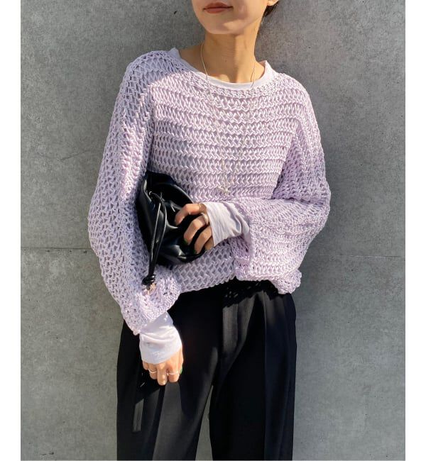 SLOBE IENA「《予約》ギマヤーンメッシュボートネックニット」|ニット・セーター|