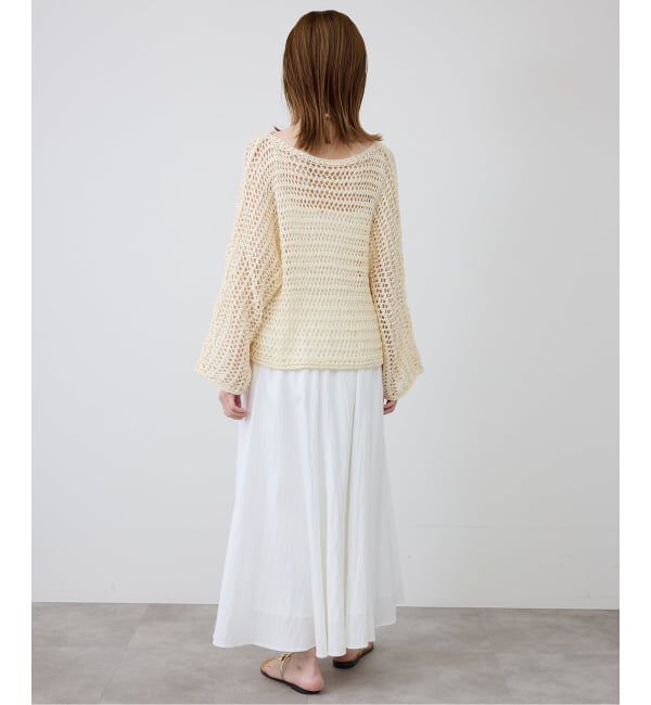 SLOBE IENA「《予約》ギマヤーンメッシュボートネックニット」|ニット・セーター|