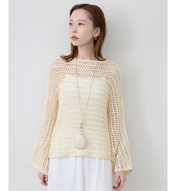 SLOBE IENA「《予約》ギマヤーンメッシュボートネックニット」|ニット・セーター|