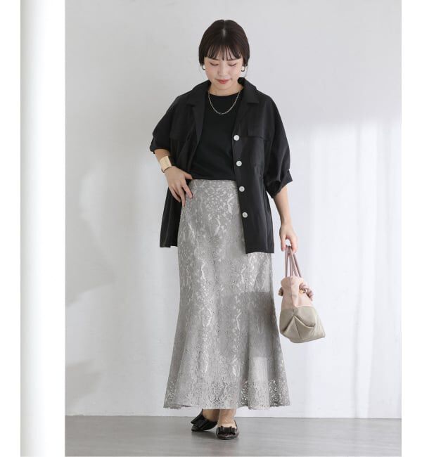  「《予約》【洗える】マーメイドレーススカート」|スカート|