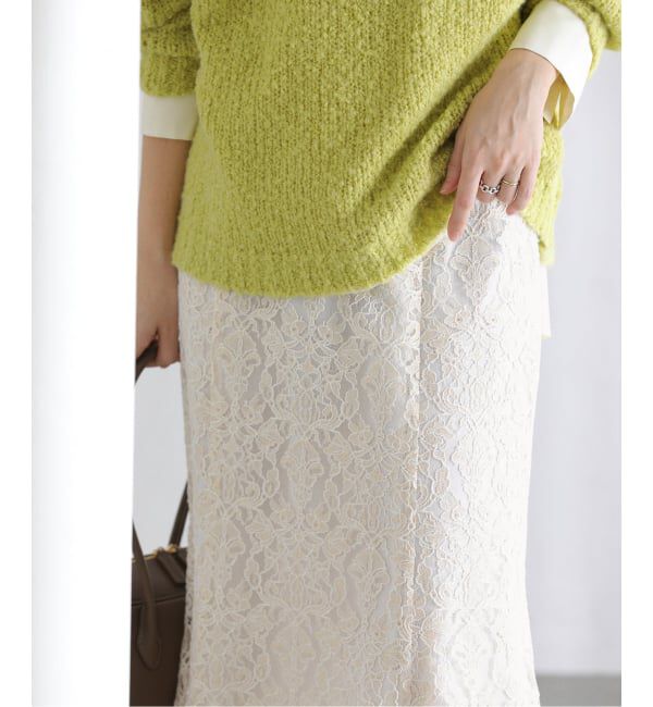  「《予約》【洗える】マーメイドレーススカート」|スカート|
