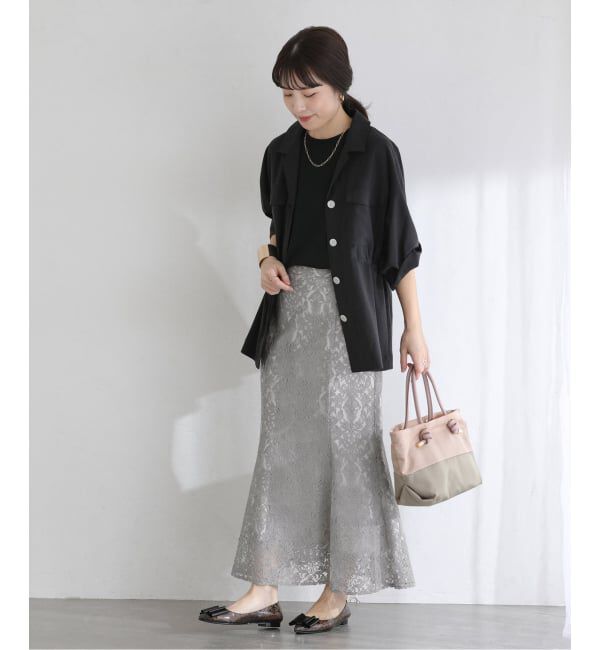  「《予約》【洗える】マーメイドレーススカート」|スカート|