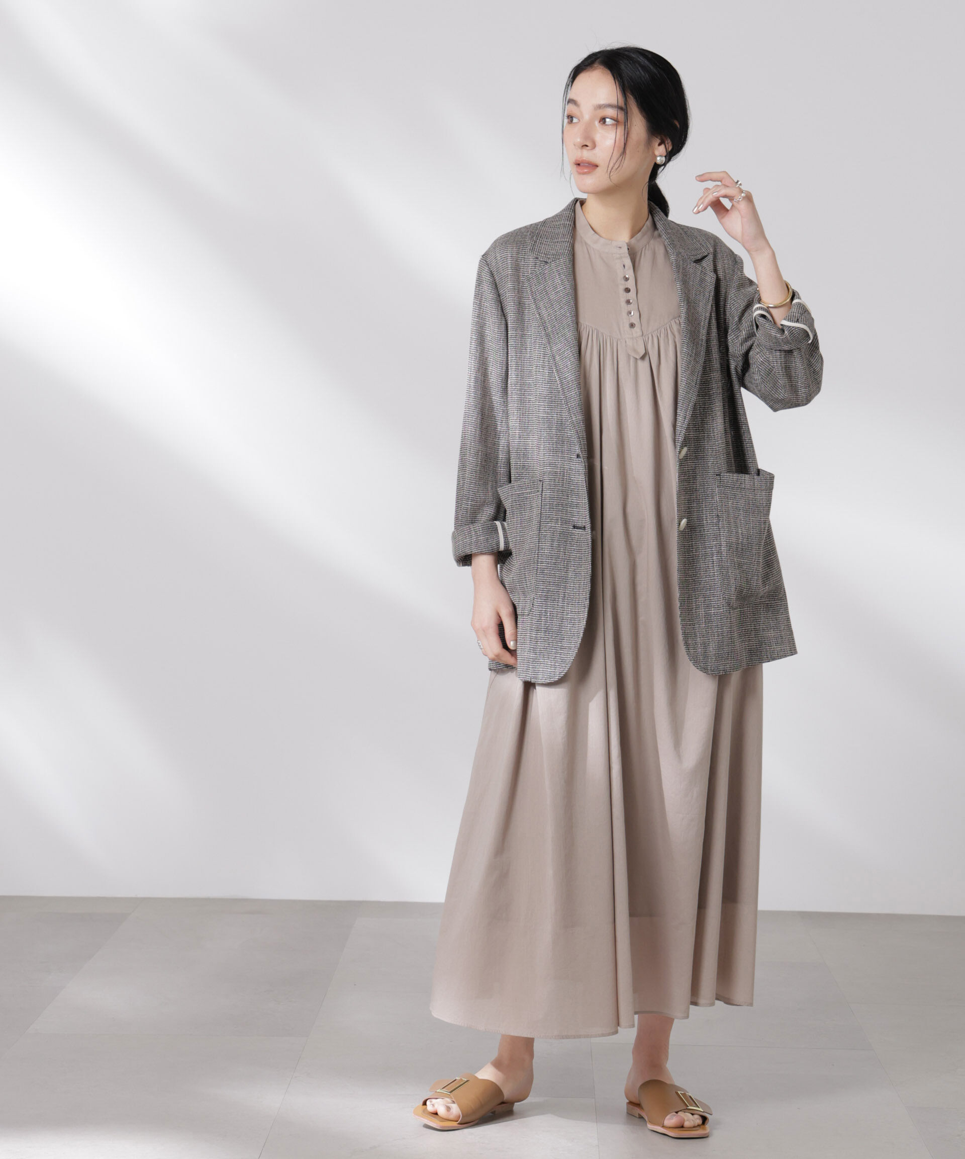 nano･universe「カラミ織りシングルジャケット」|テーラードジャケット|