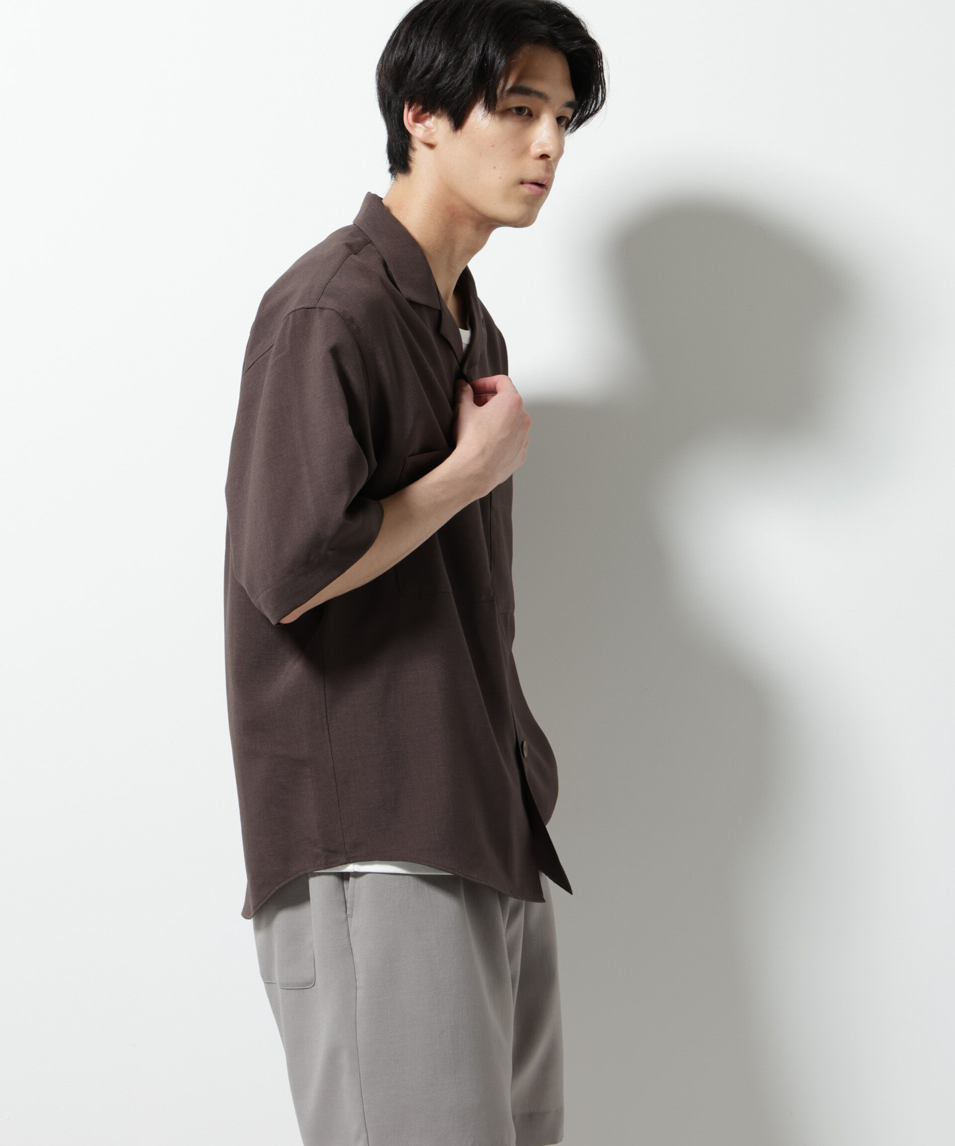 nano･universe「メランジドライオープンカラーシャツ（セットアップ可）」|シャツ・ブラウス|